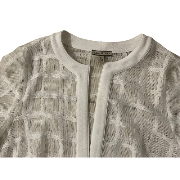Maya Brooke White Lace Cardigan Shrug Duster 18W Womens - Picture 3 of 8